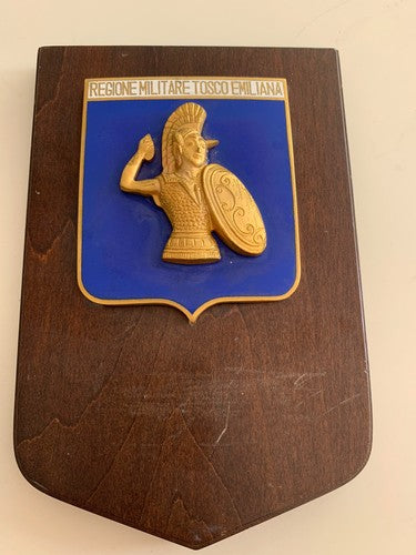 🔴 CREST MILITARE scudo legno Regione Militare Tosco Emiliana