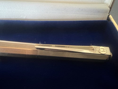 🔴 BALLOGRAF Druckbleistift, goldfarben, Metall, Holz, Vintage, 12 