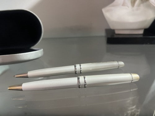 Mercedes Stylo-Plume Sphère + Crayon Mécanique Laque Argent de Collection