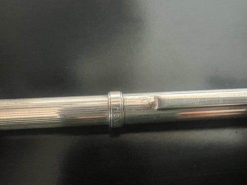 Nova Stylo-Plume Sphère Plaqué Argent Mille Rayures Mécanisme À Rotation Écrit