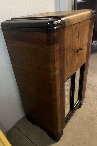 🔴 LA VOCE DEL PADRONE radio grammofono mobile legno noce FUNZIONA VINTAGE