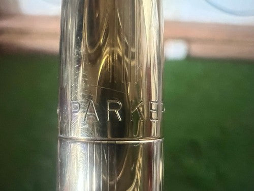 🔴 PARKER penna stilografica 180 placcata oro pennino ORO XM scrive con astuccio