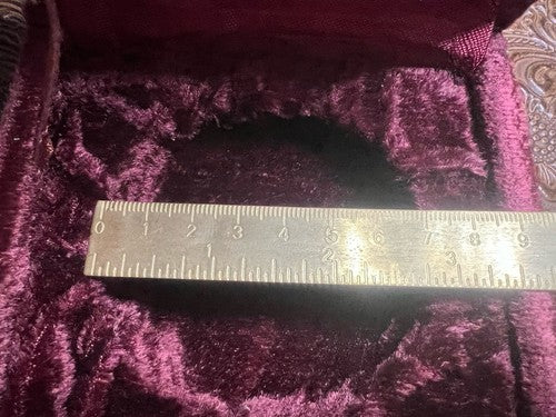 Sheffield Boîte Coffret En Velours Bordeaux Creux Interne Diamètre 7 CM