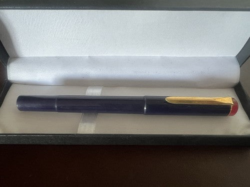 🔴 PELIKAN penna stilografica blu bordeux a cartuccia pennino dorato F vintage