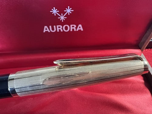 🔴 AURORA penna stilografica 888 P duo cart pennino ORO M scrive vintage C