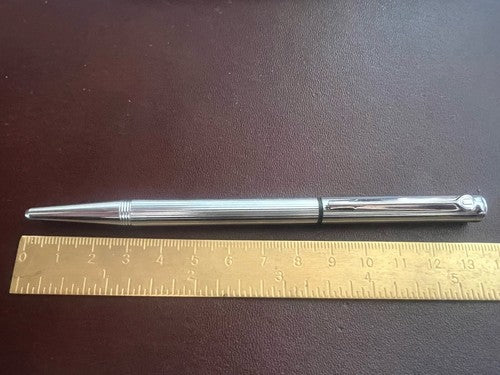 🔴 UNIVERSAL penna sfera metallo cromato scrive con astuccio vintage