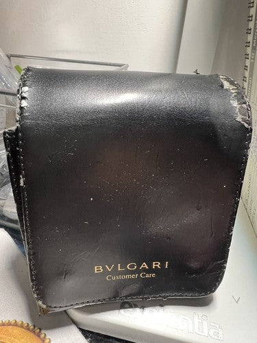 🔴 BULGARI box scatola orologio pelle cofanetto custodia cuscino assistenza