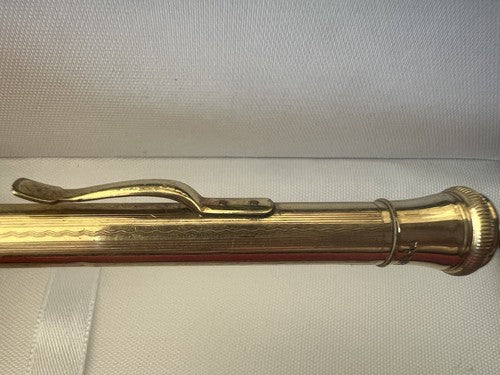 🔴 PERFECTOR Druckbleistift, gekeilt, vergoldet, Guilloche-Muster, Vintage