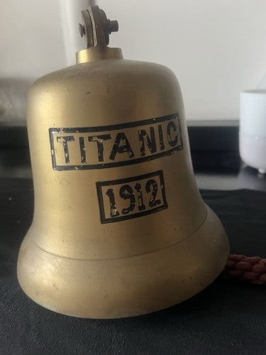 🔴 CAMPANA ottone TITANIC 1912 formato realistico L19 h 22 barca nave 1,900 kg