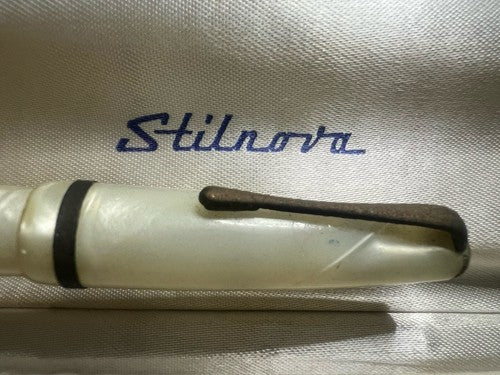 🔴 STILNOVA penna stilografica effetto madreperla pennino ORO 14 scrive vintage