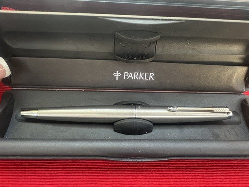 🔴 PARKER penna stilografica 45 cromata satinata lucida pennino F scrive