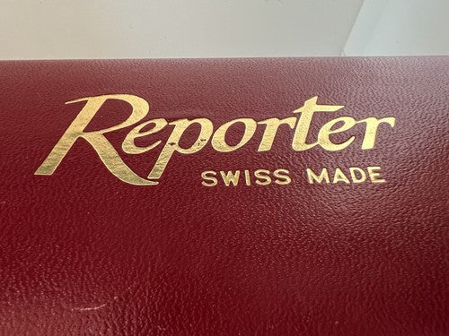🔴 REPORTER box scatola orologio cofanetto custodia pelle vellutino vintage