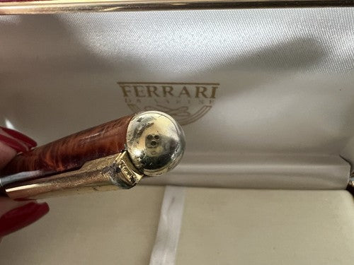 🔴 FERRARI penna stilografica lacca effetto legno pennino iridium M a cartuccia