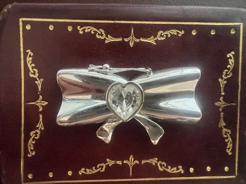 🔴 Halskette aus 925er Silber mit Hakenverschluss, Schleife mit erhabenem Herz, für 5 Stränge 