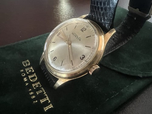 🔴 MONVIS orologio uomo automatico 35,5 mm Swiss Made vintage '60