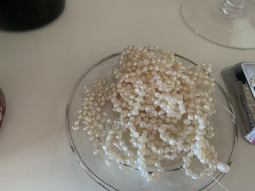 🔴 PERLE NATURALI avorio rosa scaramazze collana gioiello fai da te 685 gammi