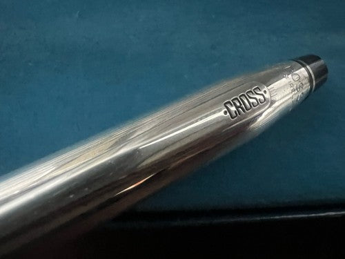 🔴 CROSS Chrom-Kugelschreiber mit Schnappkappe, Etui und Anleitung B 