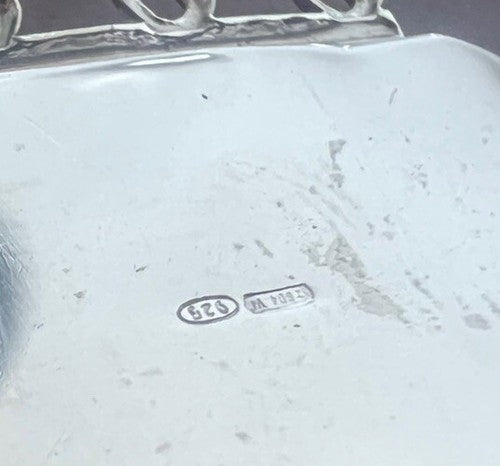 🔴 ARGENTO chiusura collana gancio 4 fili con pietre disegno a righe piramidi