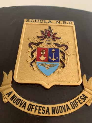 Crest Military Shield Wood State Maggiore Protection Scuola NBC