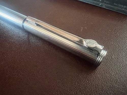 Universal Stylo-Plume Sphère Métal Chrome Écrit Avec Trousse Vintage