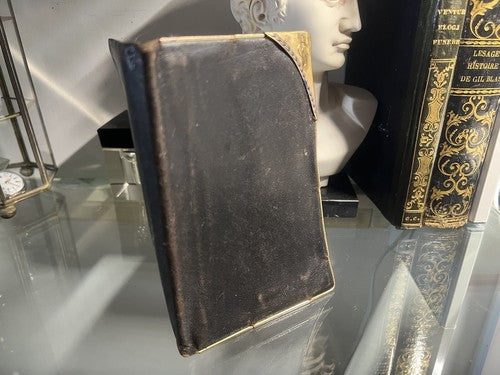 🔴 CREDITO EMILIANO portafoglio, porta documenti pelle con bordi dorati, vintage