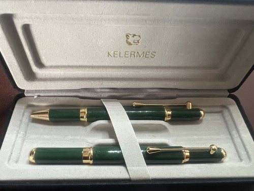 Kelermes Stylo-Plume Stylo à Plume Et Sphère 2 Couleurs Laque Vert Émeraude