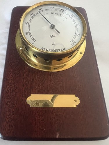 BARIGO Hygromètre de Precision Humidité Mécanicien Avec Hublot Et Stand Bois 