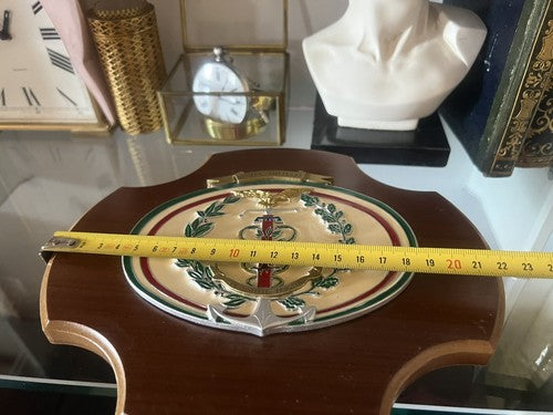 🔴 Wappen SANITA' MILITARE Schild aus Holz und Metall IN UNITATE FRUCTUS 