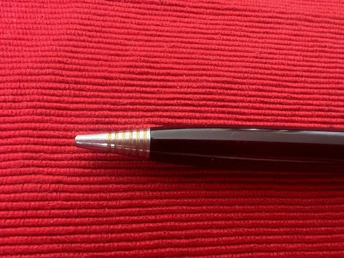 🔴 PARKER mechanical pencil pen black with yellow diamond-cut stone vintage 