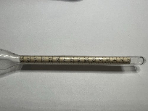 🔴 BABO MOSTIMETER Gleukonometer Weinmostglas Ampulle Temperatur antik 