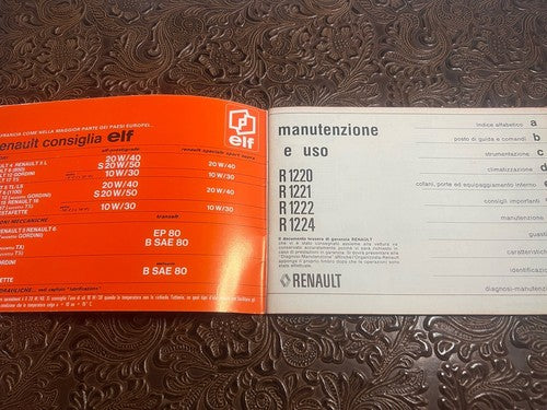 Renault 5 Livret Voiture Utilisation Entretien Rétro Original Édition Italien