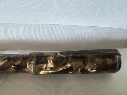 🔴 PENMAN penna stilografica celluloide nocciola leva scrive USA vintage