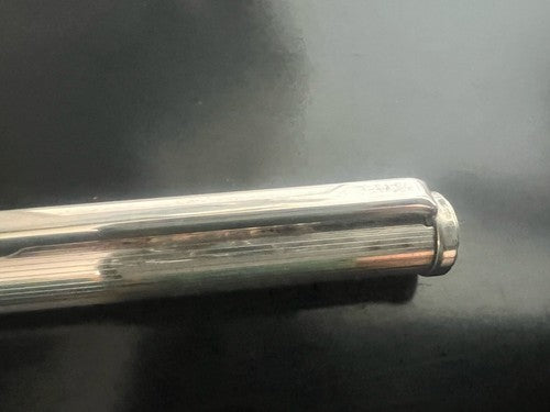Nova Stylo-Plume Sphère Plaqué Argent Mille Rayures Mécanisme À Rotation Écrit