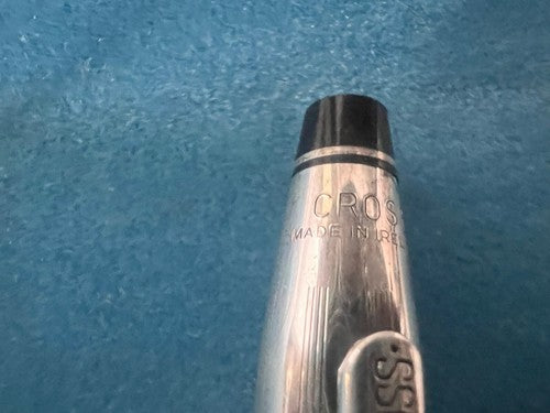 🔴 CROSS Chrom-Kugelschreiber mit Schnappkappe, Etui und Anleitung B 