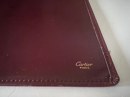 Cartier Port Agenda Monogrammè Document Holder Leather Burgundy Vintage