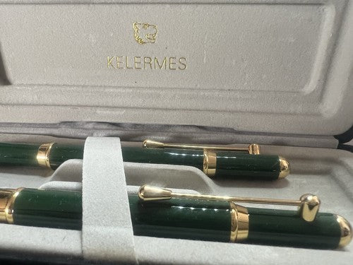 Kelermes Stylo-Plume Stylo à Plume Et Sphère 2 Couleurs Laque Vert Émeraude