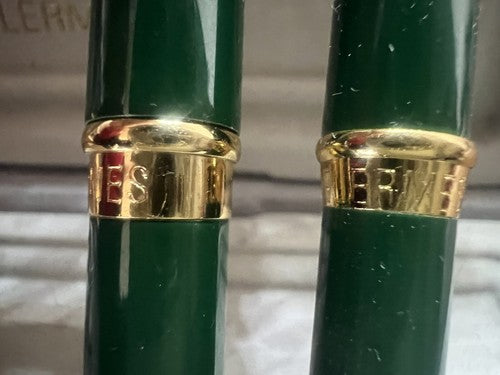 🔴 KELERMES penna stilografica e sfera 2 colori lacca verde smeraldo scrivono