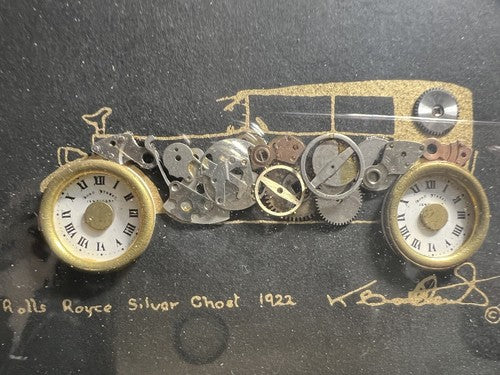 🔴 KEN BROADBENT movements authentic Rolls Royce car painting 17x14.5 cm 