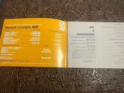Renault 12 Booklet Car Use and Maintenance Vintage Original 1973