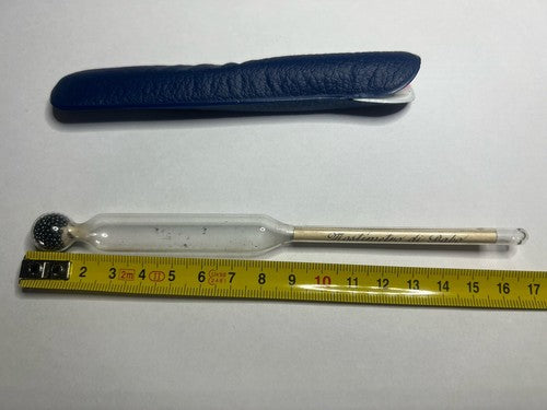 🔴 BABO MOSTIMETER Gleukonometer Weinmostglas Ampulle Temperatur antik 
