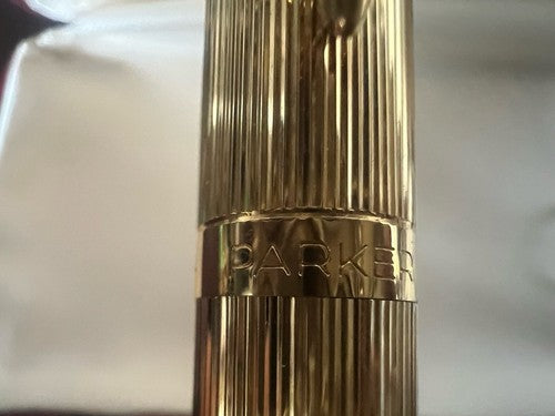 Parker Stylo-Plume Stylo à Plume 75 Plaqué Or Numérotée 14 KT F Nouvelle