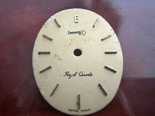 Eberhard Cadran Montre Royal Quarz De Examen Pièces Vintage 