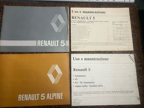 Renault 5 Alpine Anleitung Auto Nutzung und Haltung Gordini Original 4 Stücke 