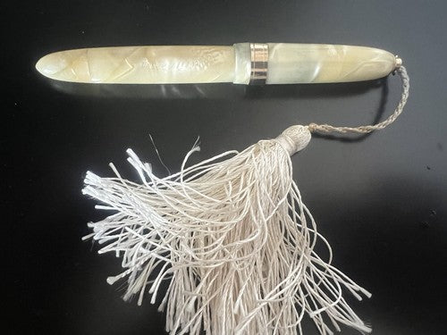 Stilnova Pen Fountain Pen Effect Mother of Pearl Pen Gold Marking Vintage