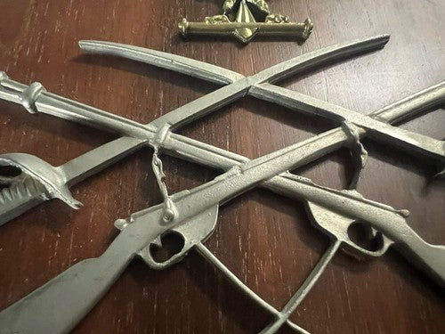 🔴 Crest ISPETTORATO ARMI FANTERIA E CAVALLERIA scudo legno metallo h 15