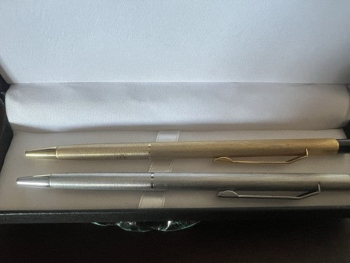 Pelikan Penne Sphère Bouton Pression Métal Doré Et Vintage Chrome 2 Penne