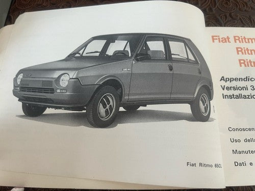 Fiat Ritmo Booklet Car Use Maintenance Italian Original Vintage