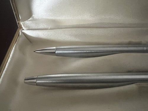 Papermate Stylo-Plume Et Crayon Mécanique Métal Scrivono Avec Trousse, Vintage