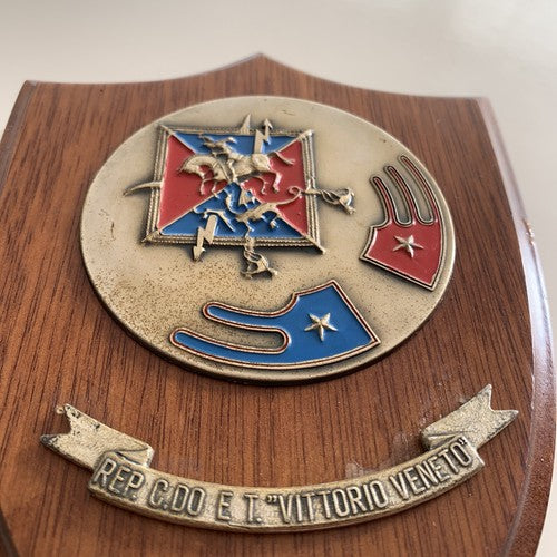 🔴 Militärwappen Holzschild C.do und Transmissions Vittorio Veneto 