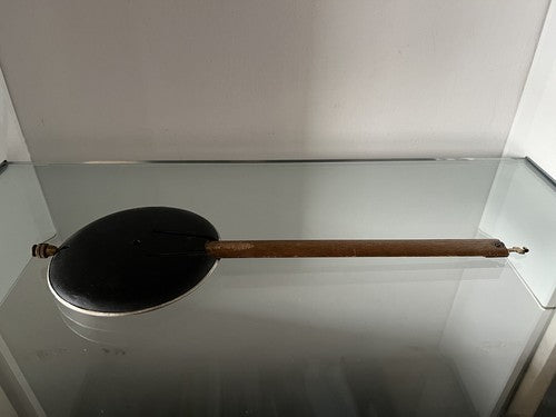 Pendule Horloge Mur Aluminum Avec Barre Bois Et Tiges Vintage 